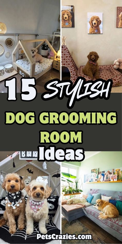 Transform your dog grooming room into a stylish haven with these 15 creative ideas! 🐾✨ Perfect for comfort and functionality. Ready to refresh your space? Check out our blog for more! Dog Grooming Table Ideas, Grooming Shop Ideas Interior Design, Grooming Room Ideas, Pet Grooming Salon Ideas, Home Dog Grooming Salon Ideas, Dog Grooming Room, Small Dog Grooming Salon Ideas, Pet Grooming Salon Ideas Design, Grooming Salon Ideas Design