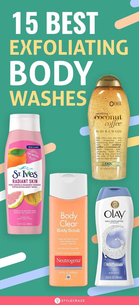 15 Best Exfoliating Body Washes: These body washes not only exfoliate the skin but also hydrate and condition without damaging or drying it off. So if you are looking for a mild and propitious body wash, here are the 15 best exfoliating body washes you can consider buying. #BodyWash #Beauty #BeautyHacks Best Body Soap For Dry Skin, Best Shower Products For Women, Body Wash Women, Best Drugstore Body Wash, Shower Skin Care Body Wash, Best Body Exfoliator Products, Best Shower Gel Body Wash, Best Body Wash For Sensitive Skin, Good Body Wash For Women