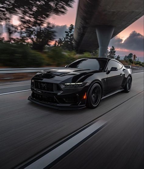 Black Mustang Gt Wallpaper, Black Mustang Aesthetic, Mustang Dark Horse Wallpaper, Mustang Cars Black, All Black Mustang, Blacked Out Mustang, Black Mustang Car, Matte Black Mustang, S650 Mustang