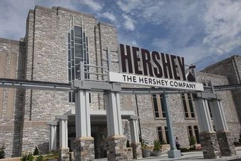 Hershey Factory, Hershey Pennsylvania, Cool Office Space, Modern Office Space, Stone Facade, Old Factory, Hershey Chocolate, Cool Office, Chocolate Factory