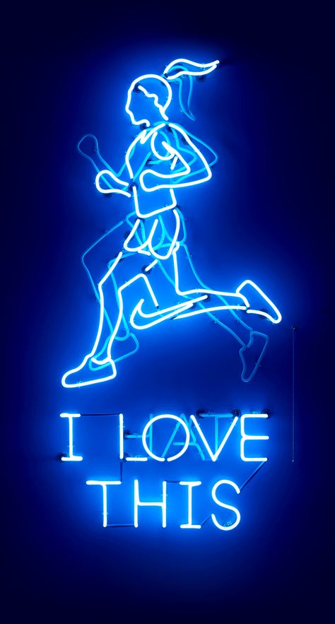 Nike Women - Neon Signs - Rehanah Spence Moonlight Poster, Gym Vibes, Fitness Motivation Wallpaper, Gym Design Interior, Led Azul, Gym Wallpaper, Fitness Wallpaper, Neon Sign Art, Neon Quotes