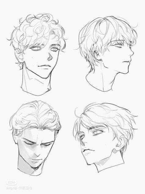 Male Head Drawing Reference Manga, Head Drawing Reference Anime, Head Poses Drawing Reference Male, Eye Positions Reference, Drawing Reference Poses Male Faces, Head Male Reference, Male Face Poses Drawing, Anime Guy Head Reference, Male Art Reference Face