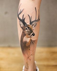 Dear Tattoo Design, Whitetail Deer Tattoo, Dear Tattoos, Stag Tattoo Design, Buck Tattoo, Guru Tattoo, Elk Tattoo, Deer Tattoo Designs, Mother And Son Tattoo