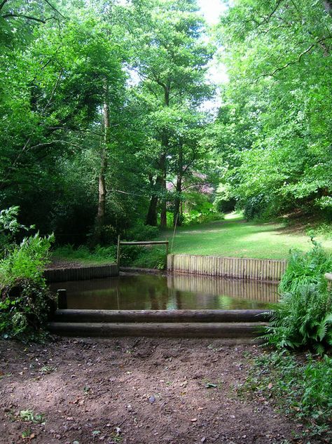 Water Jump, Iping Cross Country Course by Simon Carey, via Geograph Cross Country Course, Eventing Cross Country, Paddock Trail, Horse Farm Ideas, Cross Country Jumps, Paddock Paradise, Horse Barn Designs, Country Fences, Dream Horse Barns