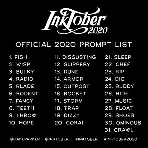 Ink October, Prompt List, Posca Art, Creative Drawing Prompts, Drawing Prompt, Ink Drawings, Art Prompts, Creative Drawing, Drawing Challenge