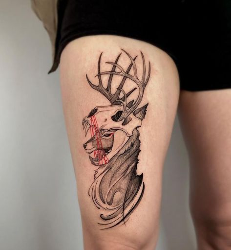 Elk Tattoo, Werewolf Tattoo, Deer Skull Tattoos, Heart Bones, Choose Her, Insect Tattoo, Bone Tattoos, Wicked Tattoos, Skeleton Tattoos