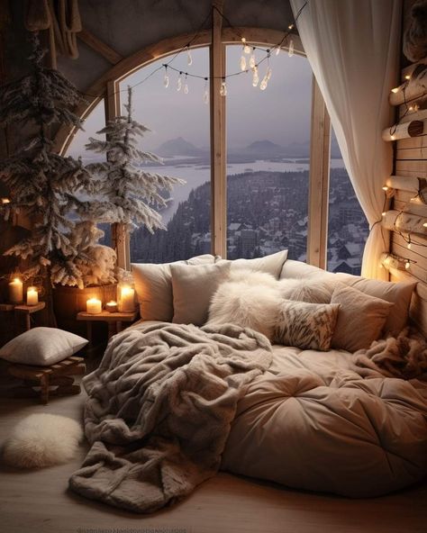 Cosy Big Bedroom Ideas, Winter Room Aesthetic, Reading Snug, Comfy Room Ideas, Bedroom Aesthetic Cozy, Dream House Bedroom, Winter Bedroom, Big Bedrooms, Comfy Bedroom