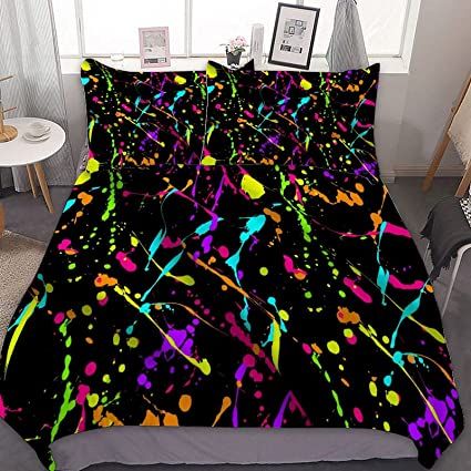 Kids Gamer Bedroom, Neon Bedding, Rainbow Bedding, Blue Comforter Sets, Bedding Cover, Bed Cover Sets, Bed Comforter Sets, Glow In Dark, Home Vibes