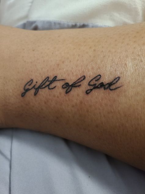 Gift Of God Tattoo, God Meaning Tattoos, Gift From God Tattoo, Gods Gift Tattoo, God Tattoo, Tattoos Inspo, God Tattoos, Mini Tattoo, Name Meaning