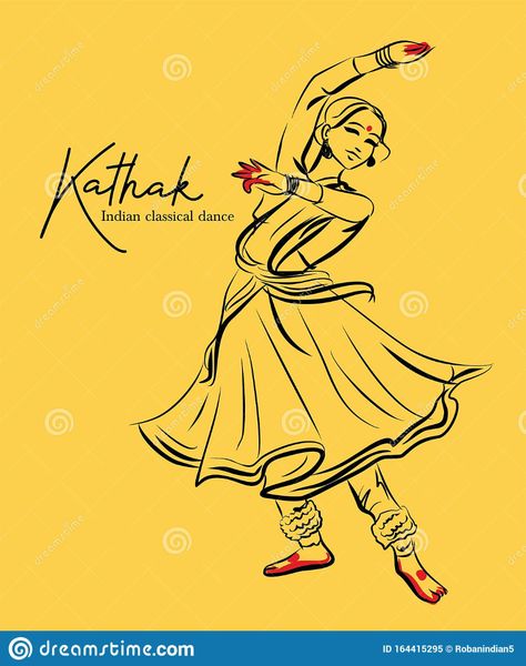 Indian Dances Illustration, Kathak Illustration Art, Indian Dance Forms Drawing, Kathak Dance Illustration, Kathak Tattoo, Lady Dancing Drawing, Kathak Dancer Painting, Kathak Dancer Sketch, Kathak Sketch