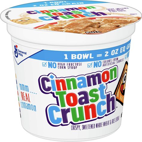 Cinnamon Toast Crunch Cereal, 2-Ounce Cups (Pack of 12) Cinnamon Toast Crunch Cereal, General Mills Cereal, Wheat Rice, Cinnamon Crunch, Smart Snacks, Freebies By Mail, Crunch Cereal, Cinnamon Toast Crunch, Rice Cereal