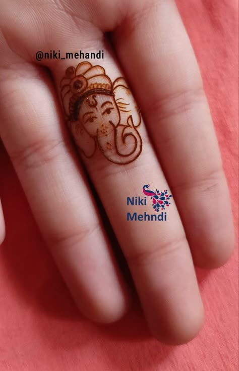 Simple Ganesha Mehndi Design, Ganpati Bappa Mehendi Designs, Ganpati Mehndi Design Easy, Ganpati Mehndi Design Simple, Ganpati Bappa Mehndi Design, Panda Mehndi Design, Ganesh Ji Mehandi Design, Cartoon Mehndi Designs For Kids, Ganesha Mehndi Design