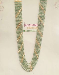 Jagadamba Jewellers, Emerald Beads Mala, Antique Necklaces Design, Antique Gold Jewelry Indian, Fancy Jewelry Necklace, Pearl Jewelry Design, Beads Mala, Gold Jewelry Simple Necklace, Beautiful Gold Necklaces