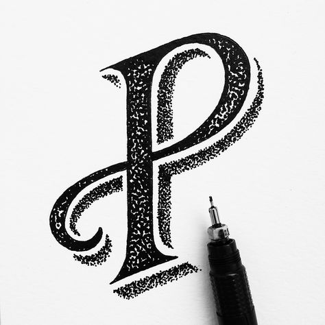 Betype - Typography & Lettering Inspiration P Design, The Letter P, Letter P, Hand Made, Typography, Pen, Black, Design