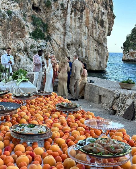 THE WED | It’s impossible to pick our favorite details from this absolutely beautiful wedding 🧡 The happy couple, @katyavladykina and @lukehajduk … | Instagram Influencer Trip, Buffet Table Settings, Sicilian Wedding, Sicily Wedding, Mediterranean Wedding, Wedding Moodboard, Yellow Engagement Rings, Places To Get Married, Greece Wedding