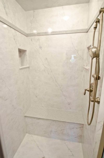 ... on Pinterest | Walk in shower Cultured Marble Shower Walls, Bathroom Granite, Cultured Marble Shower, Granite Shower, Marble Shower Walls, Shower Grout, Bathroom Shower Panels, Granite Bathroom, Bathroom Shower Walls