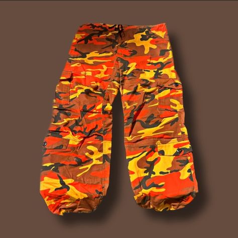 Orange camo pants outfit