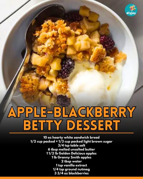 Apple Blackberry Betty, Golden Delicious Apple, Deserts Easy, Table Salt, Ground Nutmeg, Granny Smith Apples, Sandwich Bread, Best Dessert Recipes, Dessert Recipe