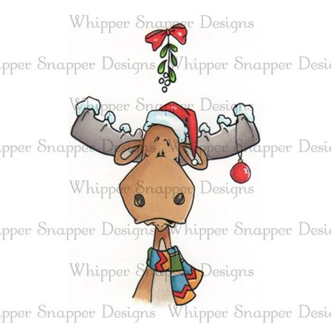 Moose Doodle, Moose Cartoon, Moose Painting, Whipper Snapper Designs, Christmas Window Painting, Christmas Doodle, Christmas Drawings, Christmas Topper, Christmas Moose