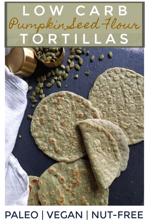 These pliable, grain-free Pumpkin Seed Flour Tortillas are paleo, vegan, low carb and nut-free, yet they're easy to make  only require four ingredients! Don't let a healthy diet or food allergies get in your way, it's time to conquer taco night! Pumpkin Seed Recipes, Boiled Egg Diet Plan, Lost 100 Pounds, Boiled Egg Diet, Low Carb Low Sugar, Nutritious Recipes, Low Sugar Recipes, Low Carb Tortillas, Allergy Free Recipes