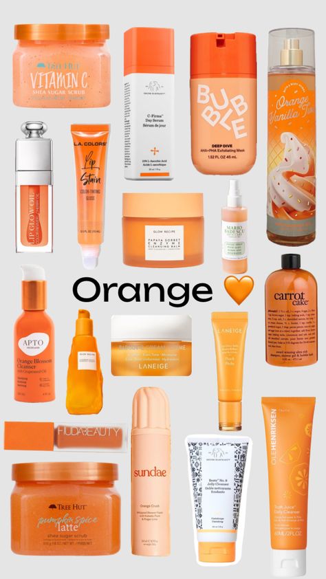 Orange skincare Orange Mascara, Orange Skincare, Papaya Sorbet, Orange C, Acid Stain, Exfoliating Mask, Pretty Skin Care, Pretty Skin, Mascara Facial