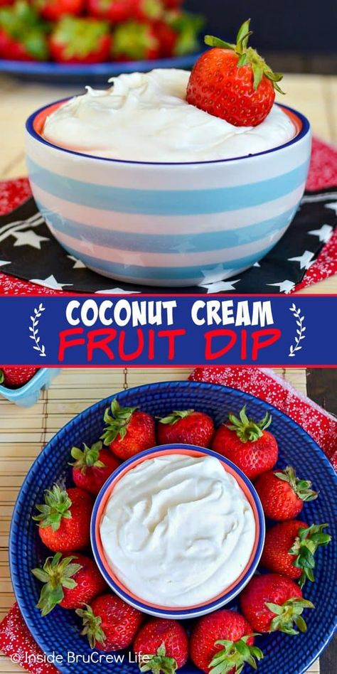 Coconut Fruit Dip, Desert Dips, Coconut Dip, Coconut Treats, Easy Fruit Dip, Fruit Dips, Fruit For Diabetics, Dips Recipes, No Bake Recipe