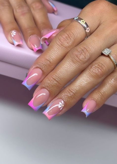 Short Acrylic Birthday Nails, Cute Baddie Nails Acrylic, Baddie Nails Acrylic, Bb Nails, Acrylic Nails Coffin Ombre, Unusual Nail Designs, Italy Nails, Ruby Nails, Cartoons Movies