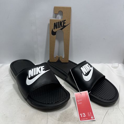 Nike Benassi Just Do It Sandals for Men, Size 13 - Black/White 343880-090 ~ New Nike Benassi, Sandals For Men, Just Do It, Size 13, Do It, Black White, For Men, Nike, Sandals