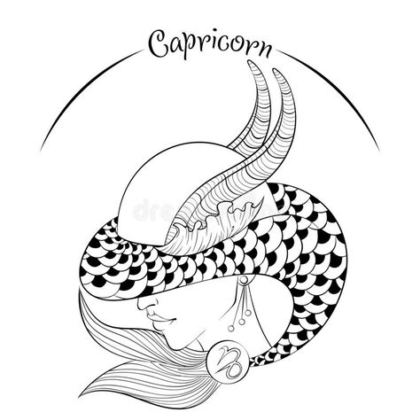 Capricorn Art Drawing, Capricorn Drawing Zodiac Tattoo Ideas, Capricorn Sketch, Capricorn Line Art, Capricorn Drawing Zodiac, Capricorn Drawing, Line Art Template, Capricorn Illustration, Capricorn Design