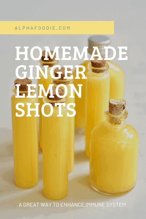 These simple lemon, ginger, honey and cayenne immunity shots are part of a wonderful immune booster juice to start the day right during cold and flu season ( or any time of the year!) Juicing Ginger Shots, Juicing Wellness Shots, Ginger Turmeric Cayenne Shot Recipe, Mucus Clearing Ginger Shots, Ginger Lemon Shots Recipe, Ginger Lemon Cayenne Shot Recipe, Ginger Immunity Shot Recipe, Ginger And Lemon Shots, Ginger Lemon Shot Recipe