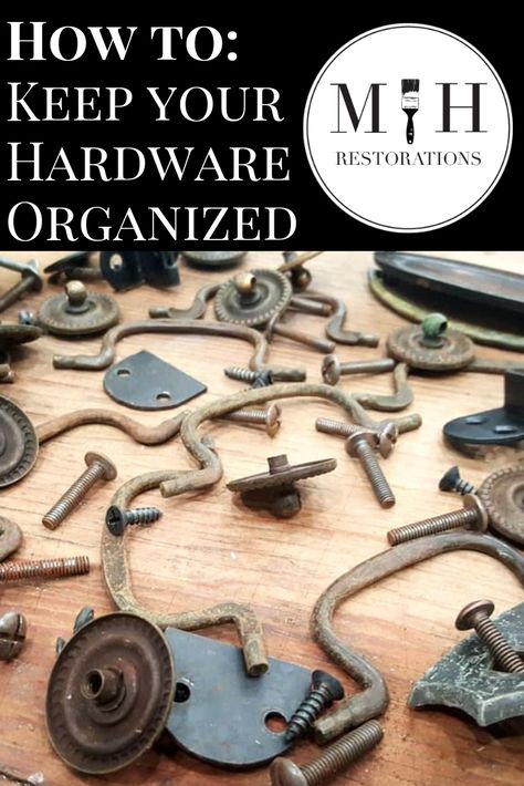 Great tips for keeping your hardware organized! #diy #organization #tuesdaytipswithfallon #furniturerestorations #hardware #hardwareorganization #organizationtips #markethouserestorations Hardware Organization, Hardware Organizer, House Restoration, Furniture Restoration, Furniture Hardware, The Hard Way, Diy Organization, New Tricks, Staying Organized