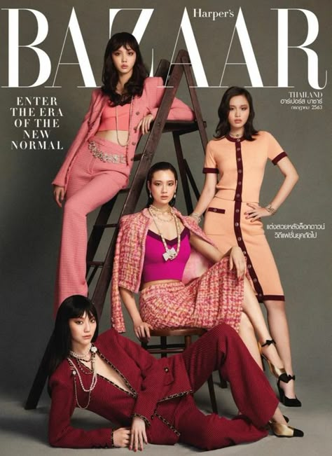 Magazine Cover Group Photo, Group Magazine Photoshoot, 4 Women Photoshoot, 4 Models Photoshoot, Group Photoshoot Outfit Ideas, Girls Group Photoshoots, Ladies Group Photo, Women Group Photoshoot, Group Of Women Photoshoot