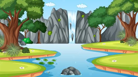 Natural Resources Pictures, Mountains And Water, Water Vector, Free Green Screen Backgrounds, About Blank, Vector Nature, Free Green Screen, Kids Movies, Cartoon Fish