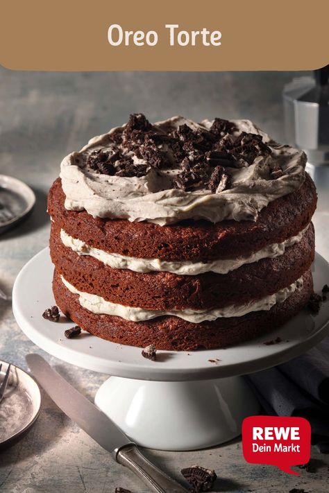 Oreo Torte Rezept - REWE.de https://www.rewe.de/rezepte/oreo-torte/ Oreo Torte, Bakery Desserts, Oreo, Pastry, Cake, Ethnic Recipes