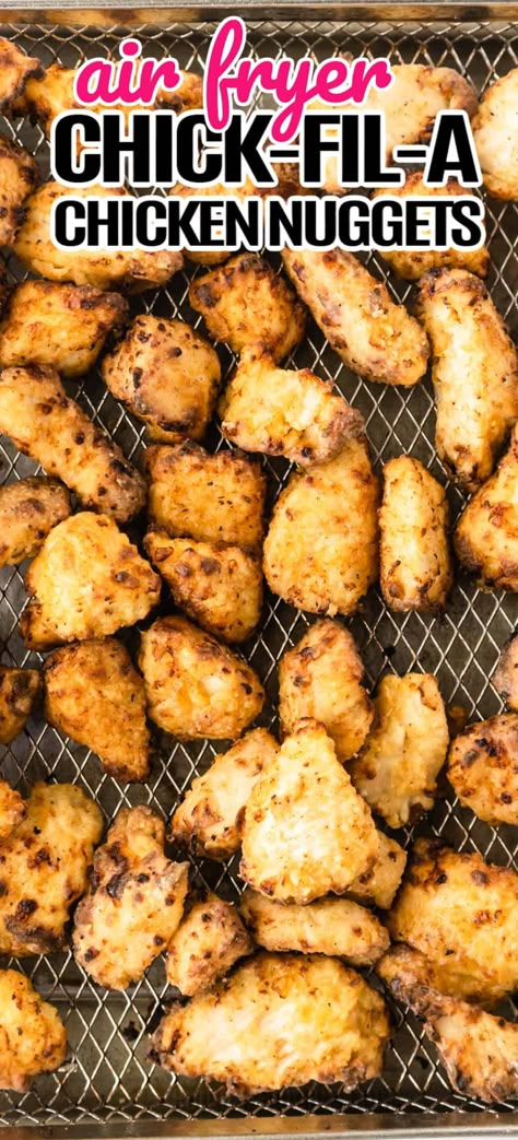 Ww Chicken Nuggets, How To Make Healthy Chicken Nuggets, Air Fryer Nuggets Healthy, Air Fry Chicken Recipes Easy, Chicken Nugget Air Fryer, Air Fryer Chickfila Chicken, Copycat Chick Fil A Nuggets Air Fryer, Bare Chicken Nuggets Air Fryer, Airfry Chicken Nuggets Recipe