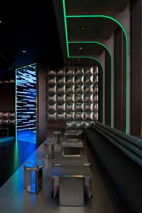 Club Design Interior, Disco Bar, Gaming Lounge, Karaoke Room, Cafe Concept, Bubble Wall, Architecture Magazine, Spatial Design, Futuristic Interior