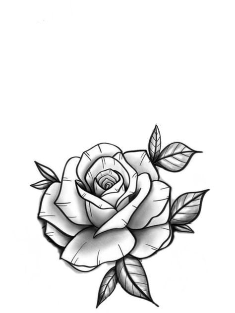 Tattoo Stencils Shading, Simple Rose Drawing Outline, Realistic Rose Tattoo Stencil, Rose Head Tattoo, Neo Traditional Rose, Flower Tattoo Stencils, Rose Tattoo Stencil, Realistic Rose Tattoo, Rose Flower Tattoos