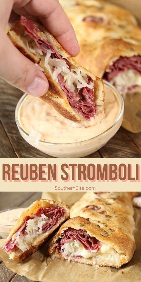 Reuben Pizza Roll, Reuben Crescent Roll, Stromboli Flavors, Easy Reuben Bake, Ruben Stromboli Recipe, Reuben Stromboli Recipe, Roast Beef Stromboli, Steak Stromboli Recipe Easy, Ruben Stromboli