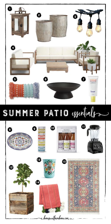 Summer Patio Essentials, Patio Ideas, Patio on a Budget, Patio Buy Guide, Farmhouse Patio Refresh, Summer Patio Items