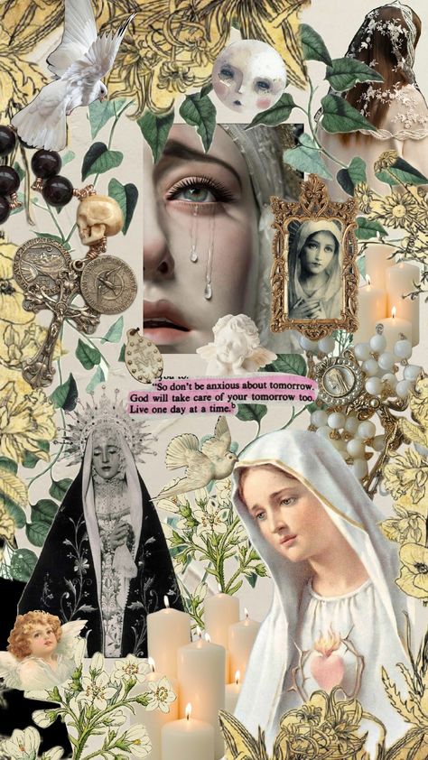 #catholic #catholicism #ourlady #respectful Mary Magdalene Wallpaper, Spanish Catholic Aesthetic, Mexican Catholic Aesthetic, Gothic Catholic Aesthetic, Catholic Collage, Catholic Core Aesthetic, Catholicism Aesthetic, Folk Catholicism, Catholic Core