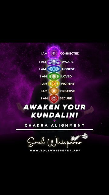 Soul Whisperer🦋 on Instagram: "✧ Kundalini Awakening ✧ ════✦✧✦════ In just one minute, you can awaken your Kundalini and tap into the power of your chakras. Repeat these affirmations with me and feel the transformation within you. Remember: 💗I Am Connected 💜I Am Aware 💙I Am Honest 💚I Am Loved 💛I Am Worthy 🧡I Am Creative ❤️I Am Secure ════✦✧✦════ 💭 What affirmations do you use to awaken your inner power? ════✦✧✦════ ✨ #KundaliniAwakening #ChakraPower #Affirmations #OneMinuteMeditation #Se Kundalini Affirmations, I Am Secure, Knowledge Of Self, Energy Chakras, Hand Reflexology, I Am Creative, American Quotes, Chakra Alignment, Kundalini Awakening