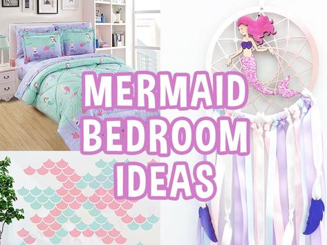 Mermaid Bedroom Ideas – 5 Easy Steps to Decorate Your Child's Room Mermaid Room Decor Ideas, Girls Bedroom Colour Ideas, Mermaid Toddler Room, Boho Mermaid Bedroom, Mermaid Room Aesthetic, Mermaid Kids Room, Diy Mermaid Decor, Mermaid Bedroom Ideas, Girls Mermaid Bedroom