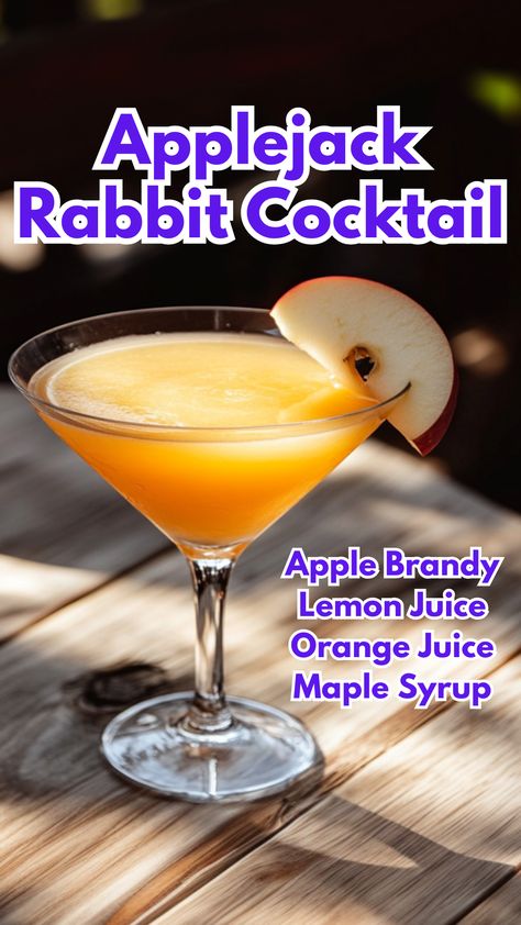 Applejack Rabbit Cocktail Fruity Rum Drinks, Fall Beverages, Cocktail Cards, Brandy Cocktails, Apple Cocktail, Apple Notes, Homemade Chinese Food, Homemade Chinese, Alcohol Beverages