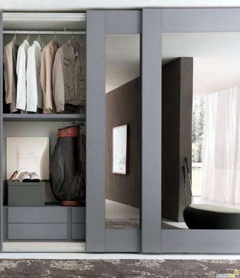 Sliding Door closet design ideas #closet #door #interior #decorhomeideas Bedroom Closet Doors Sliding, Modern Closet Doors, Sliding Mirror Closet Doors, Sliding Door Wardrobe Designs, Closet Mirror, Bedroom Closet Doors, Closet Door Makeover, Mirror Closet Doors, Wardrobe Door Designs