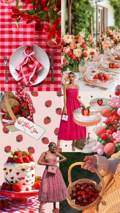 Berry bridal shower theme, strawberry cherry theme shower, berry theme party, red and pink bridal shower Apple Bridal Shower Ideas, Candy Bridal Shower Theme, Bridal Shower Picnic Theme, Berry Bridal Shower Theme, Pretty In Pink Bridal Shower Theme, Berry In Love Bridal Shower Theme, Red And Pink Bridal Shower Theme, Strawberry Bridal Shower Theme, Galentines Bridal Shower Ideas