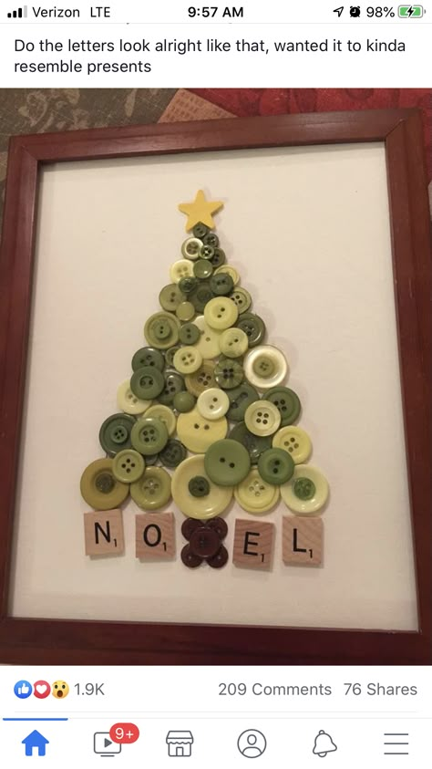 Old Buttons Ideas Diy Projects, Button Art Christmas, Button Christmas Cards, Christmas Button Crafts, Christmas Frames Diy, Button Trees, Button Tree Art, Button Jar, Pioneer Crafts