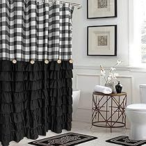 White Ruffle Shower Curtain, Buffalo Check Shower Curtain, Shower Curtain Black And White, Curtain Black And White, Country Shower Curtain, Black And White Shower Curtain, Plaid Shower Curtain, Ruffle Shower Curtains, Waffle Weave Shower Curtain