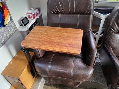 Two Tables Are Better Than One - Truck Camper Magazine Rv Recliners, Recliner Table, Camper Storage, Table Leg, Leg Support, Truck Camper, Counter Space, Large Table, Table Tops