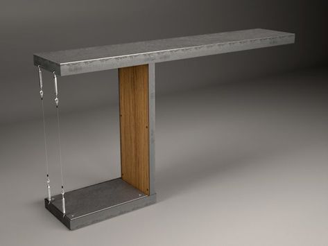 Cantilever Table, Coffee Table Inspiration, Welded Furniture, Metal Furniture Design, Concrete Furniture, Simple Desk, Concrete Table, Concrete Wood, Industrial Table