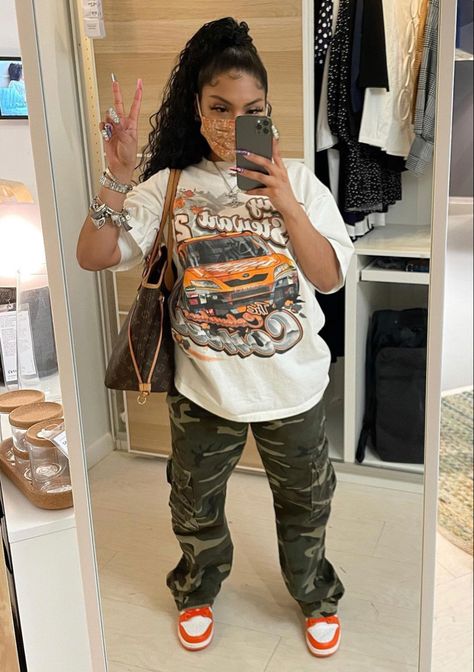 Orange Dunks Outfit, Orange Dunks, Dunks Outfit, Ikea Mirror, Swag Outfits For Girls, Tomboy Style Outfits, Mirror Pics, Teenage Fashion, Cute Swag Outfits